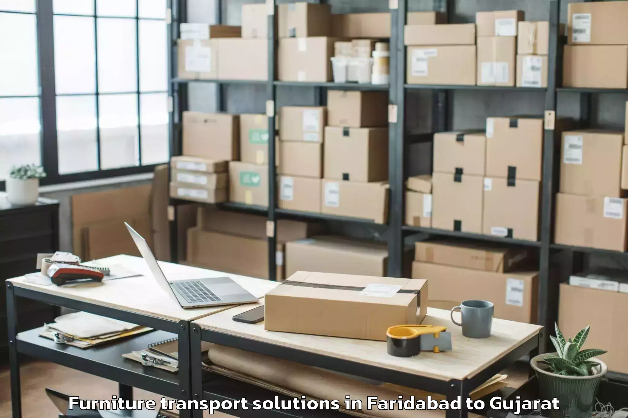 Top Faridabad to Gandhinagar Furniture Transport Solutions Available